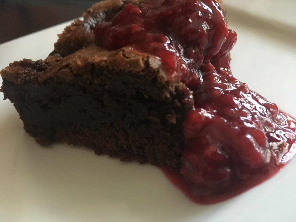 Brownie z malinami