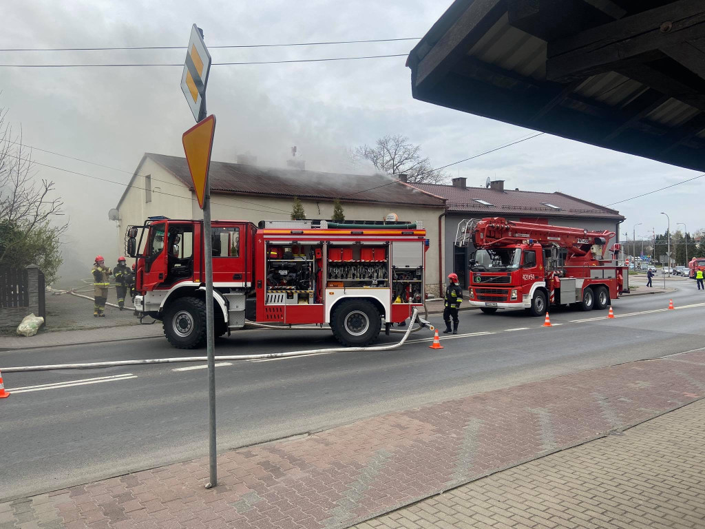 Pożar na ulicy Krakowskiej w Trzebini