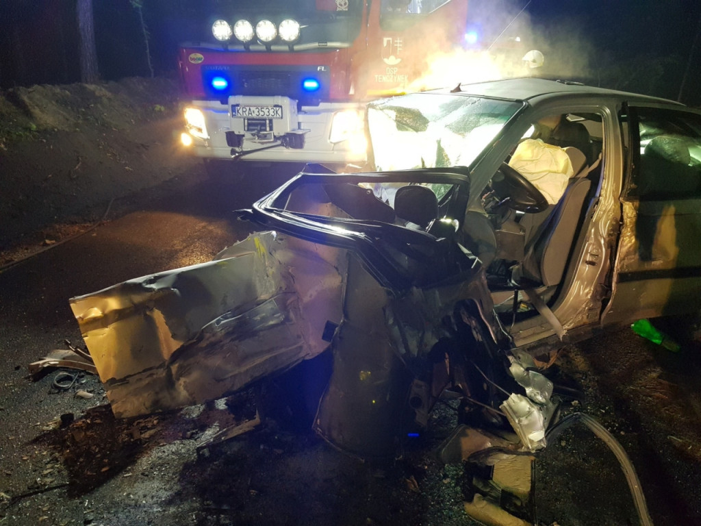 Wypadek na drodze z Tenczynka do Rudna 14.05.2020r.