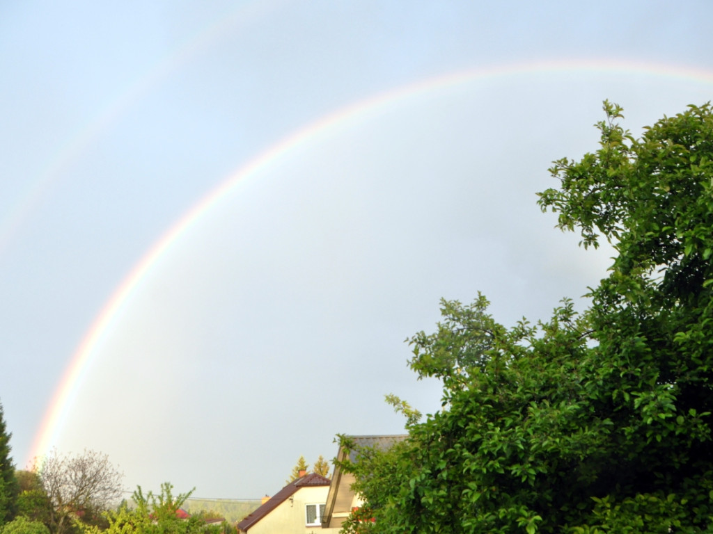 Piękna, podwójna tęcza nad ziemią chrzanowską