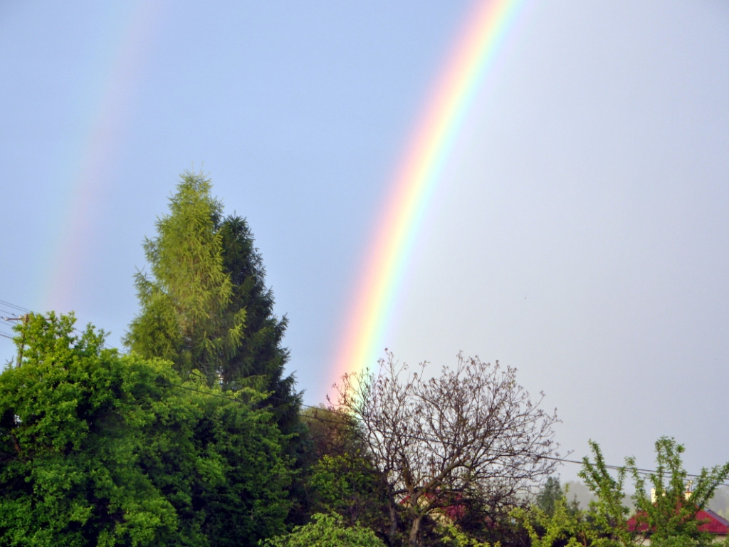 Piękna, podwójna tęcza nad ziemią chrzanowską