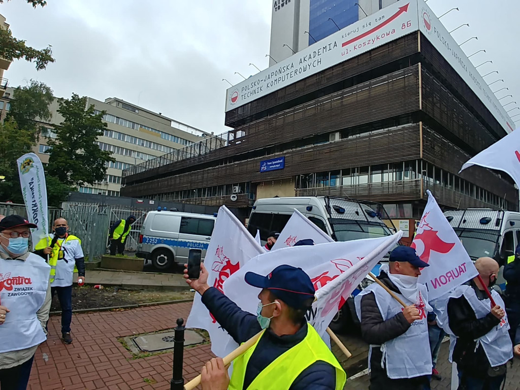 Protest górników i energetyków w Warszawie 2.10.2020 r.