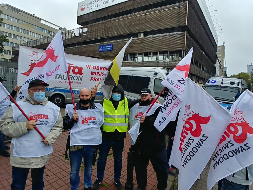 Protest górników i energetyków w Warszawie 2.10.2020 r.