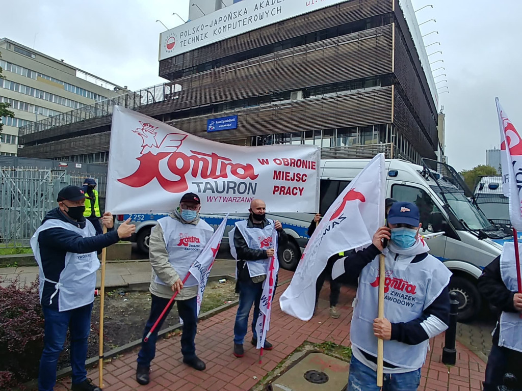 Protest górników i energetyków w Warszawie 2.10.2020 r.