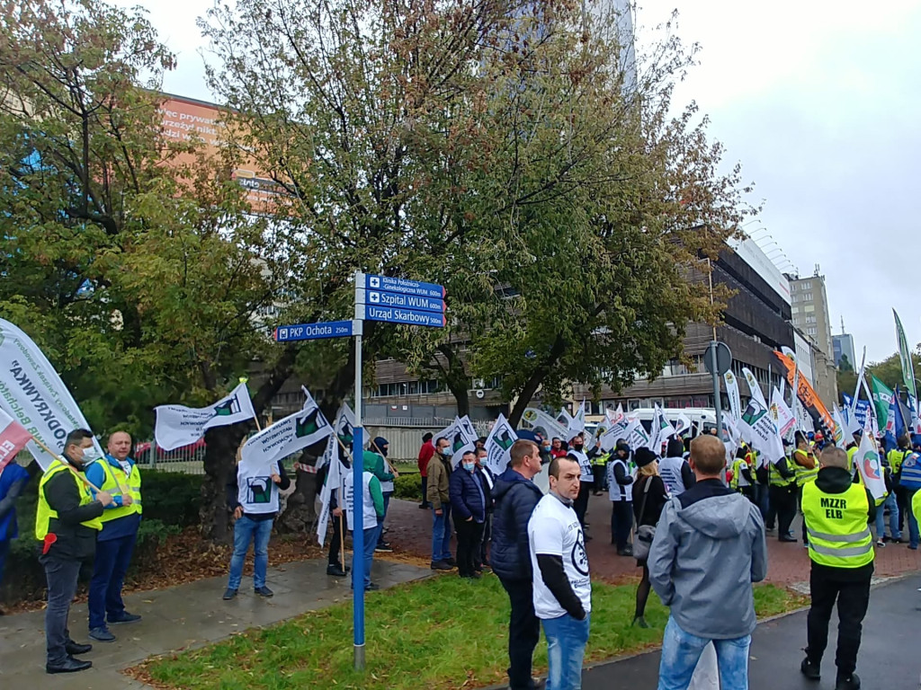 Protest górników i energetyków w Warszawie 2.10.2020 r.