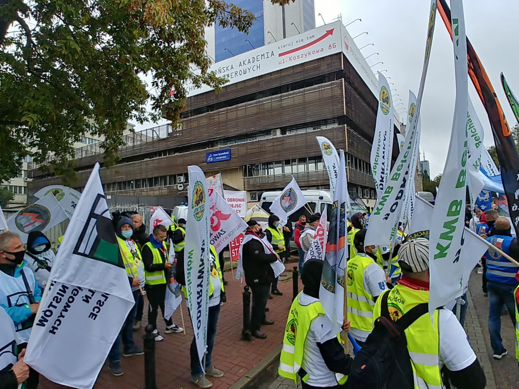 Protest górników i energetyków w Warszawie 2.10.2020 r.