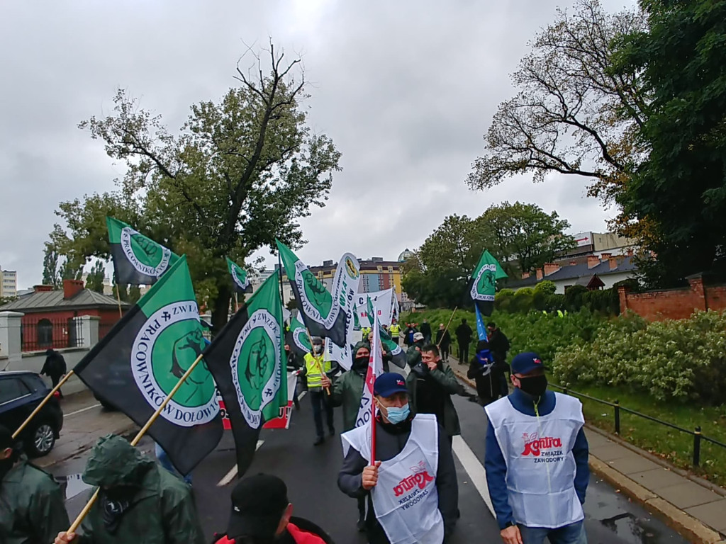 Protest górników i energetyków w Warszawie 2.10.2020 r.