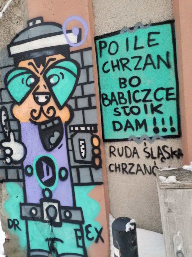 Graffiti na budynkach w Chrzanowie
