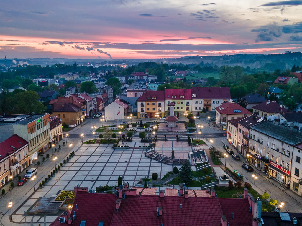 Trzebinia centrum z góry. Zdjęcia Pawła Studzińskiego