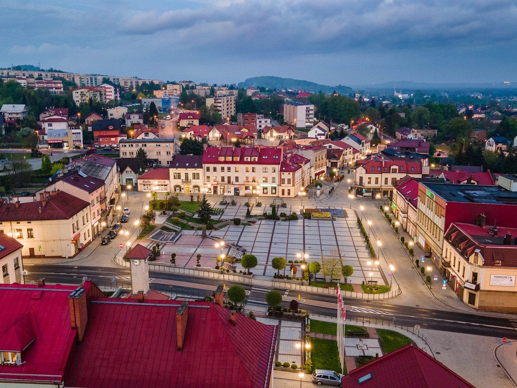 Trzebinia centrum z góry. Zdjęcia Pawła Studzińskiego