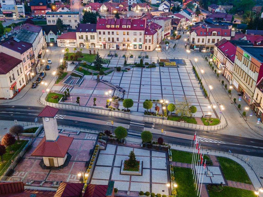 Trzebinia centrum z góry. Zdjęcia Pawła Studzińskiego