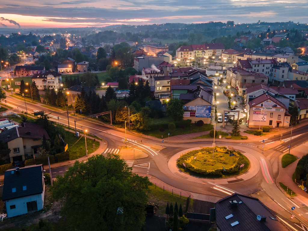 Trzebinia centrum z góry. Zdjęcia Pawła Studzińskiego