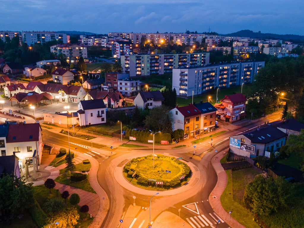 Trzebinia centrum z góry. Zdjęcia Pawła Studzińskiego