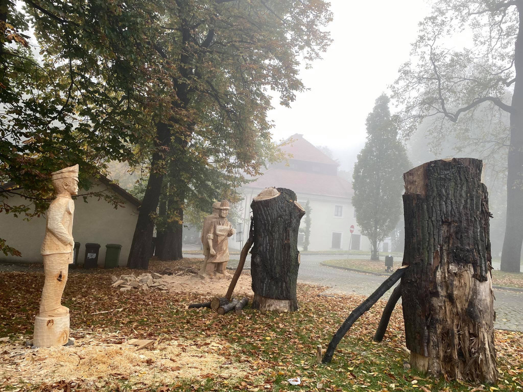 Nowe rzeźby w parku Dworu Zieleniewskich