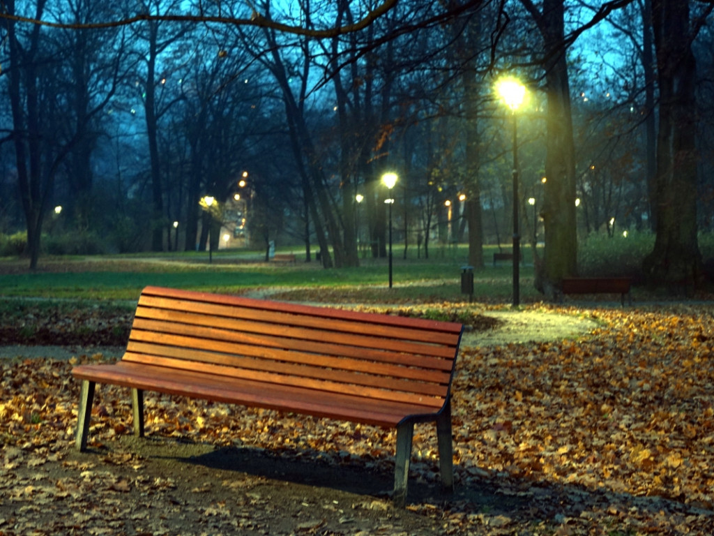 Park w chrzanowskim Kościelcu po zmroku w nowej odsłonie