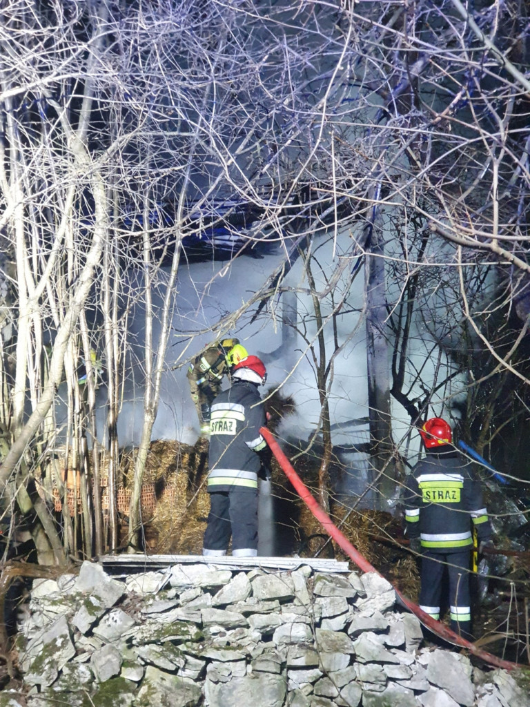 Pożar budynku w Tenczynku 12.03.2022