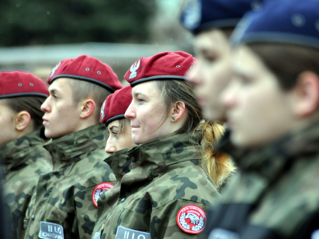 Przysięga żołnierzy 11. Małopolskiej Brygady Obrony Terytorialnej w Chrzanowie