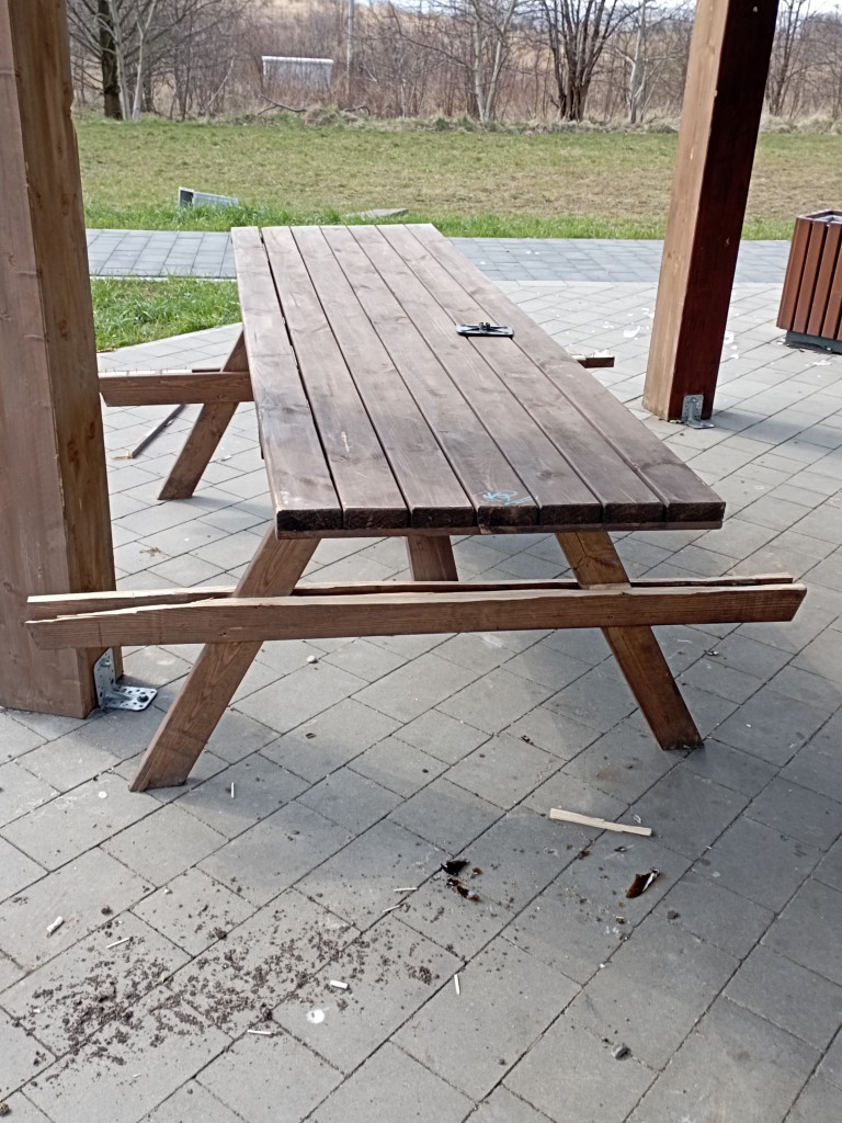 Dewastacje na osiedlu Centrum w Trzebini