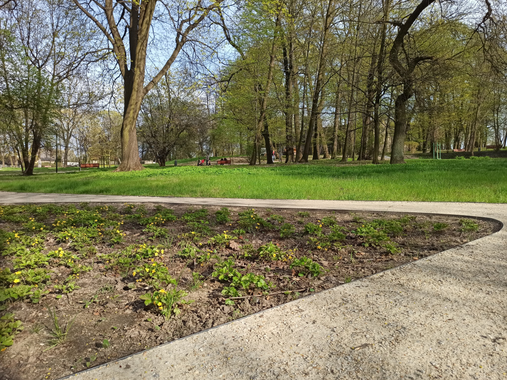 Park w Kościelcu w wiosennej odsłonie