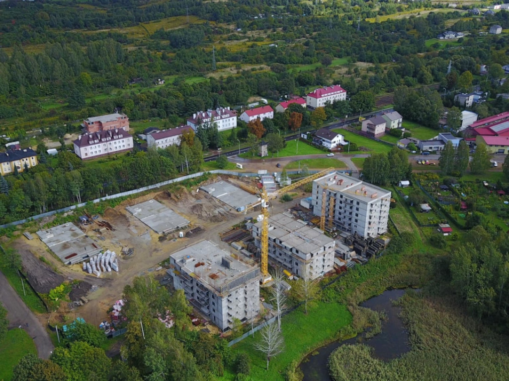 Budowa basenu i stadionu miejskiego w Chrzanowie z lotu ptaka