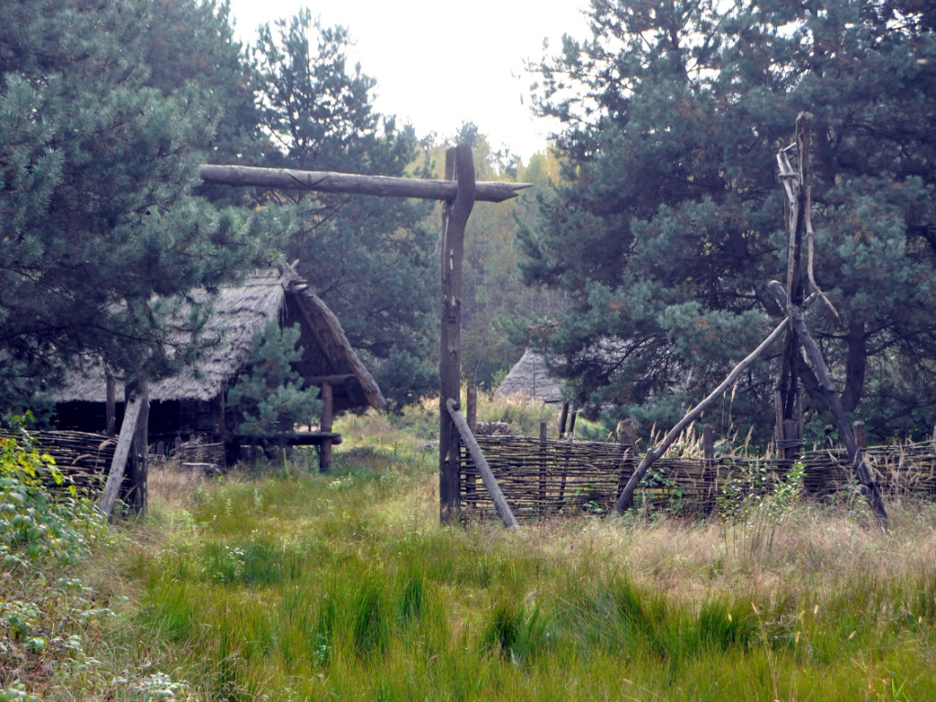 Wioska wybudowana w Puszczy Dulowskiej na potrzeby serialu Barbarzyńcy