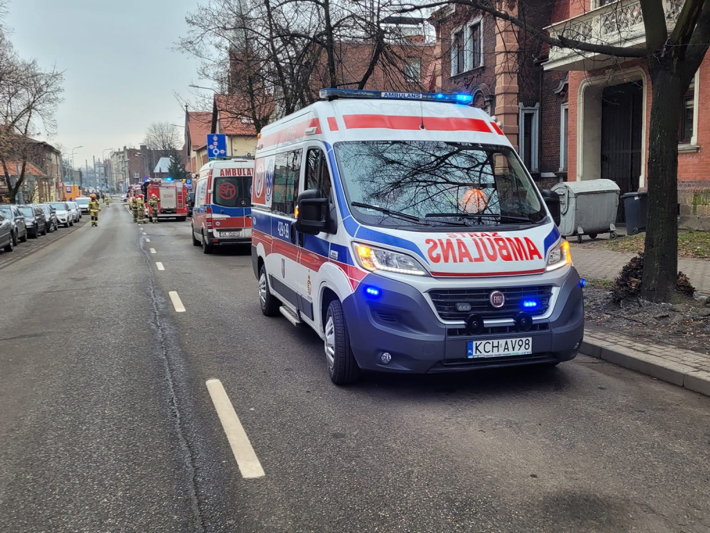 Strażacy z Chrzanowa zabezpieczali miejsce wybuchu gazu w Katowicach