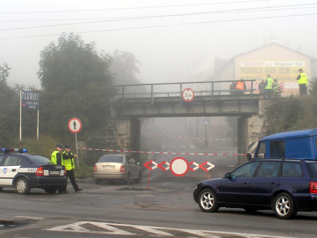 Pożar cysterny pod wiaduktem na ul. Krakowskiej w Chrzanowie w 2008 roku