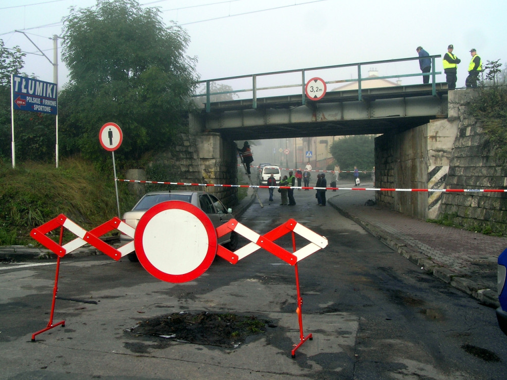 Pożar cysterny pod wiaduktem na ul. Krakowskiej w Chrzanowie w 2008 roku