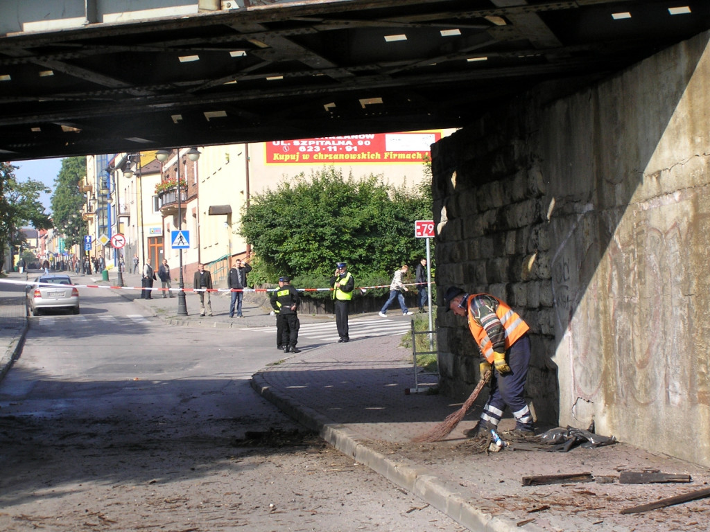 Pożar cysterny pod wiaduktem na ul. Krakowskiej w Chrzanowie w 2008 roku