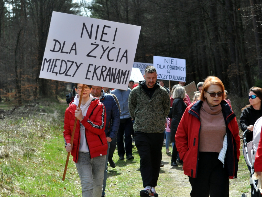 Protest przeciwko budowie obwodnicy przez Puszczę Dulowską