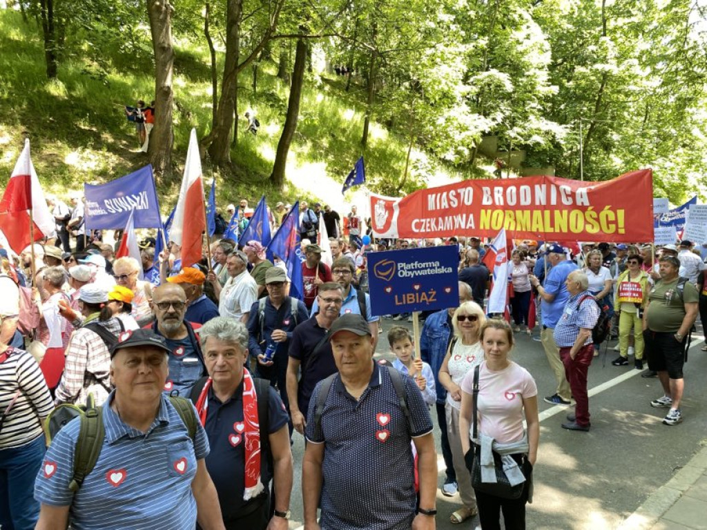 Mieszkańcy powiatu chrzanowskiego na Marszu Wolności w Warszawie