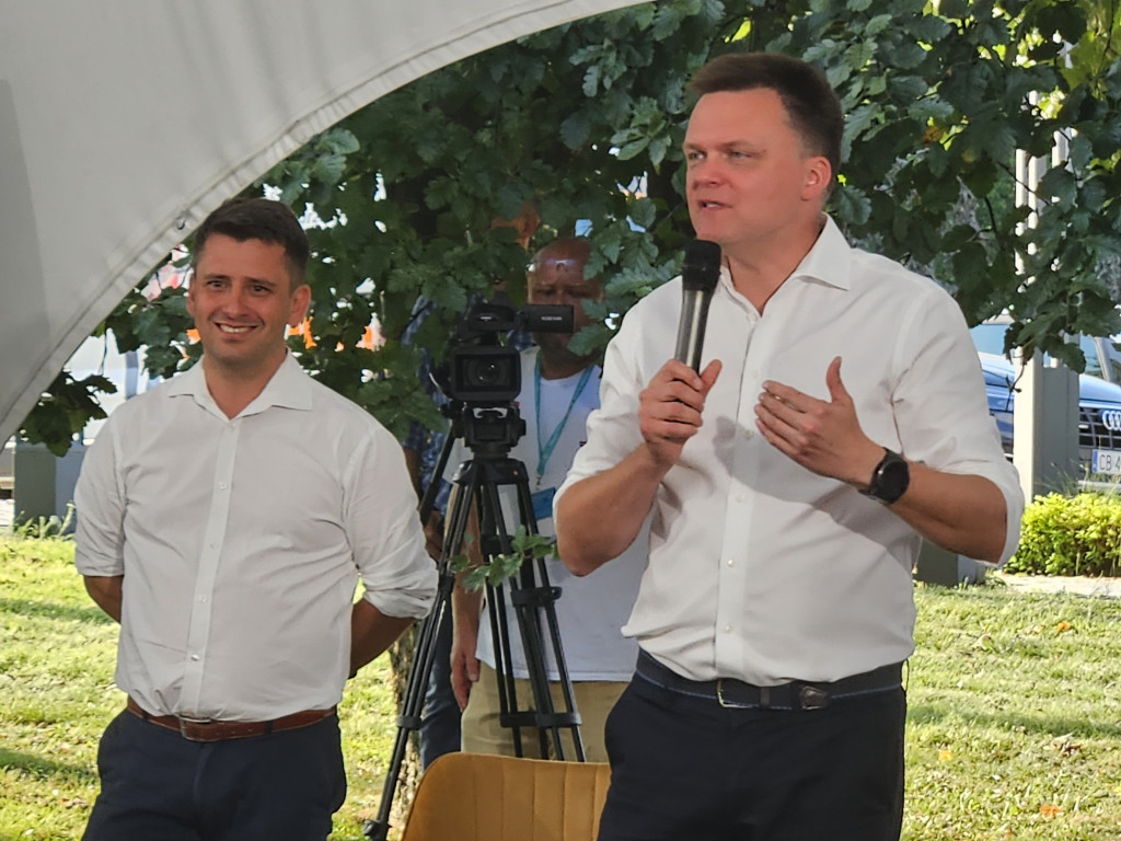 Szymon Hołownia na pikniku wyborczym w Chrzanowie