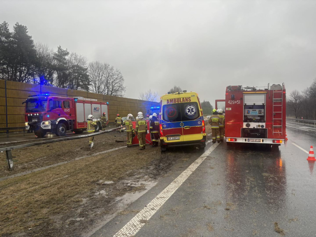 Wypadek na autostradzie 1.01.2024