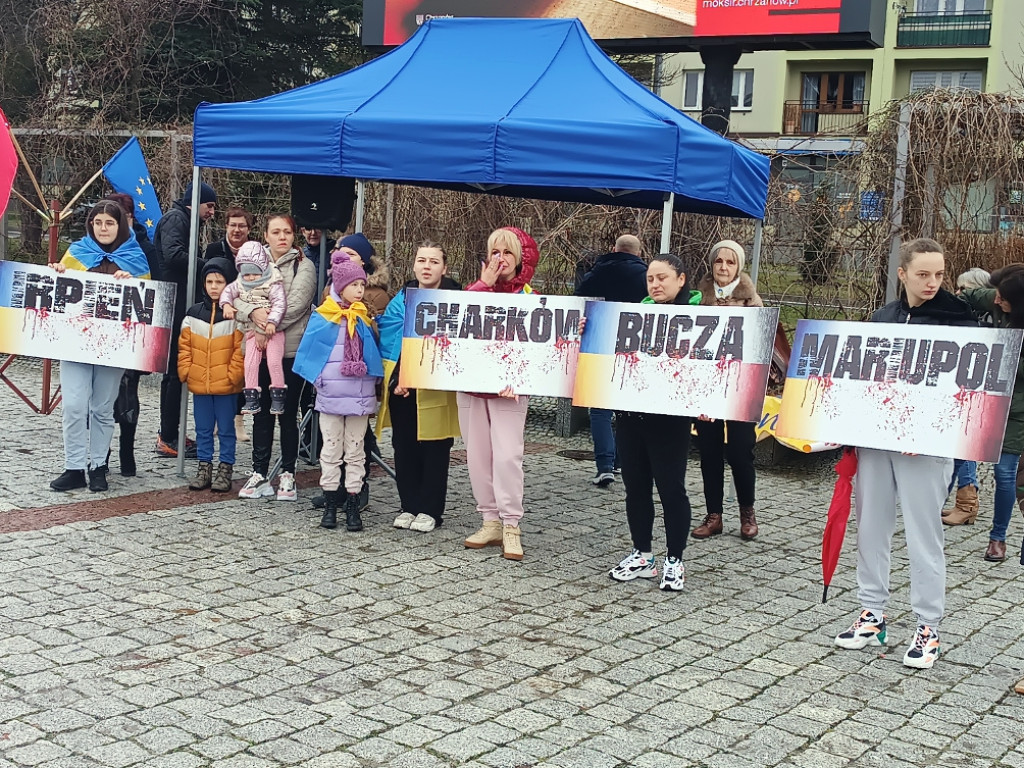 Manifestacja w Chrzanowie przeciwko wojnie w Ukrainie