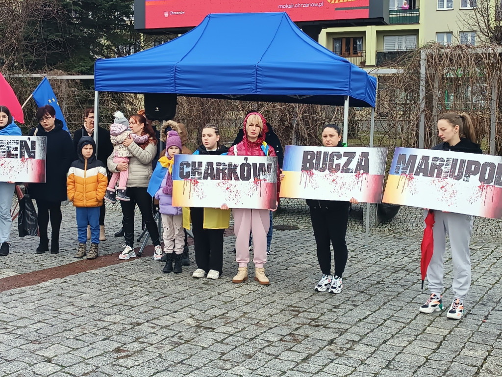 Manifestacja w Chrzanowie przeciwko wojnie w Ukrainie