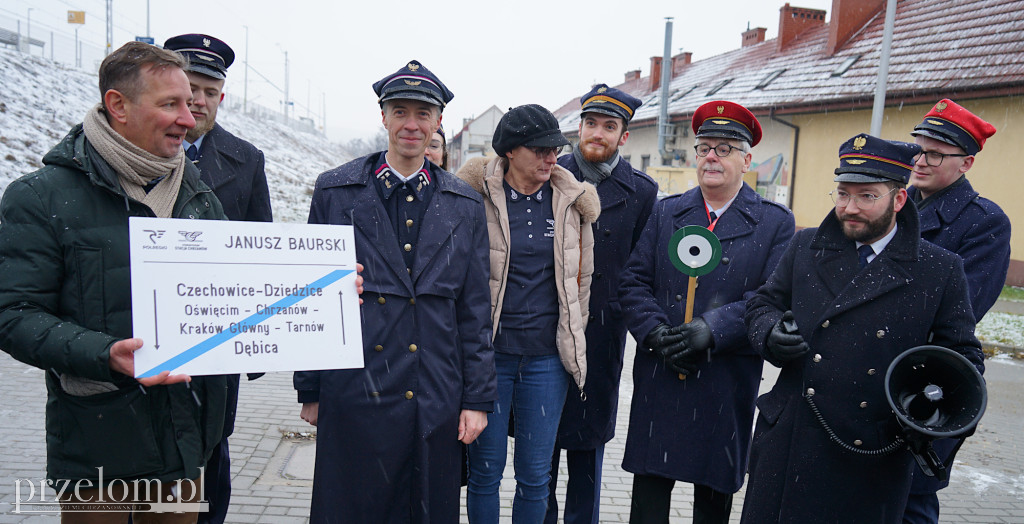 Pierwszy przejazd pociągu Janusz Baurski