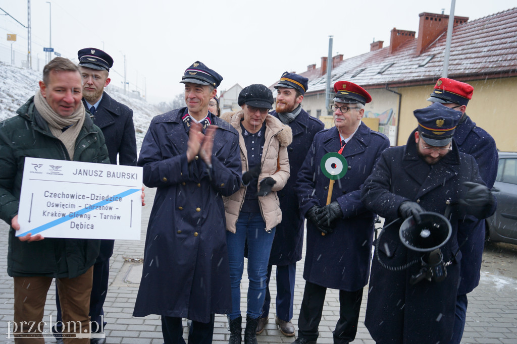 Pierwszy przejazd pociągu Janusz Baurski