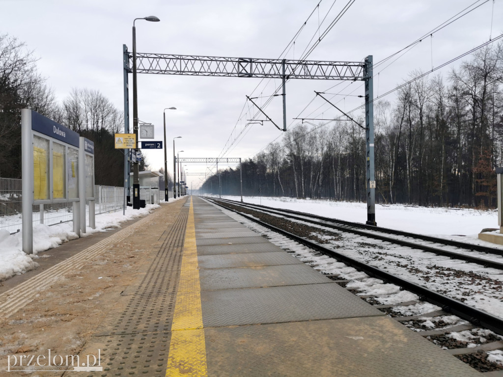 Lodowisko koło przystanku kolejowego w Dulowej