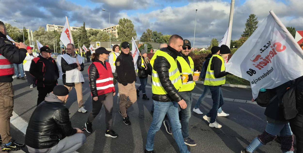 Protest związkowców Valeo w Chrzanowie