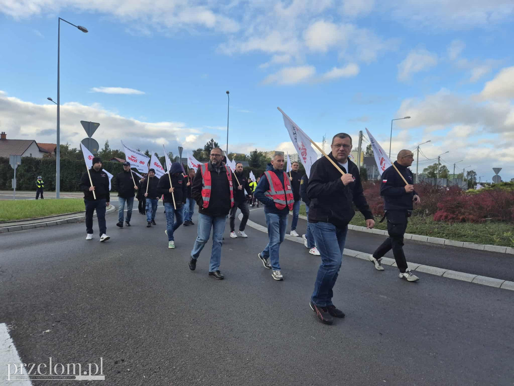 Protest związkowców Valeo w Chrzanowie