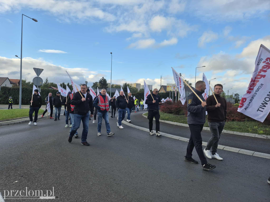Protest związkowców Valeo w Chrzanowie