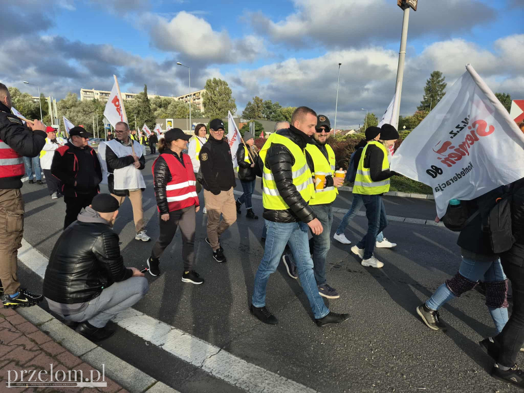 Protest związkowców Valeo w Chrzanowie