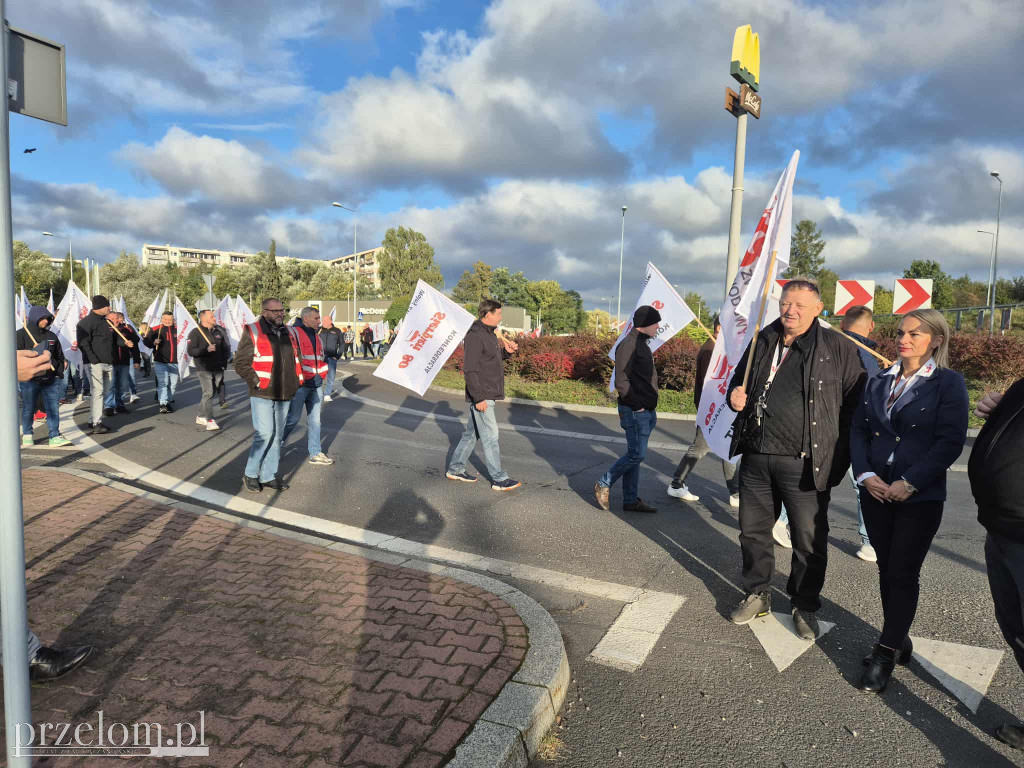 Protest związkowców Valeo w Chrzanowie