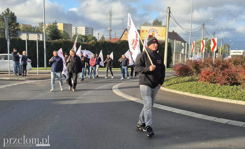 Protest związkowców Valeo w Chrzanowie