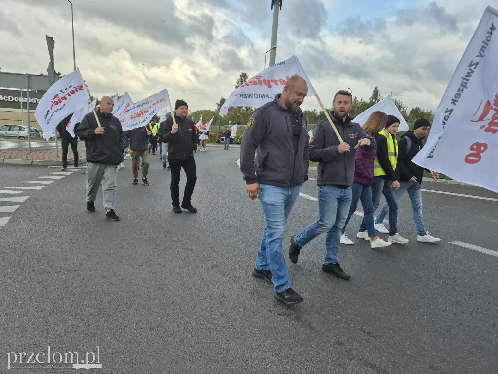 Protest związkowców Valeo w Chrzanowie