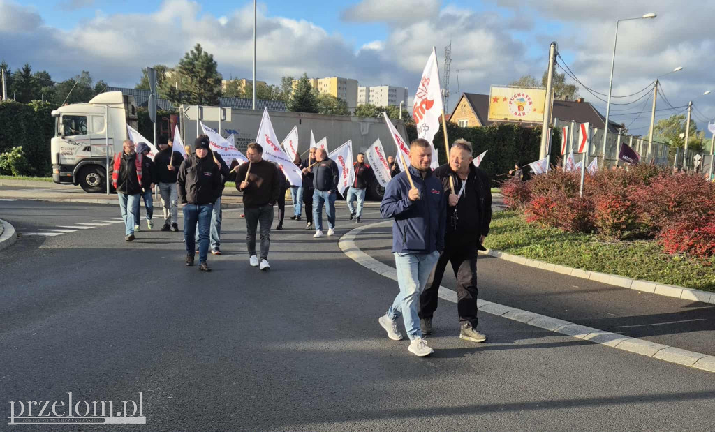 Protest związkowców Valeo w Chrzanowie