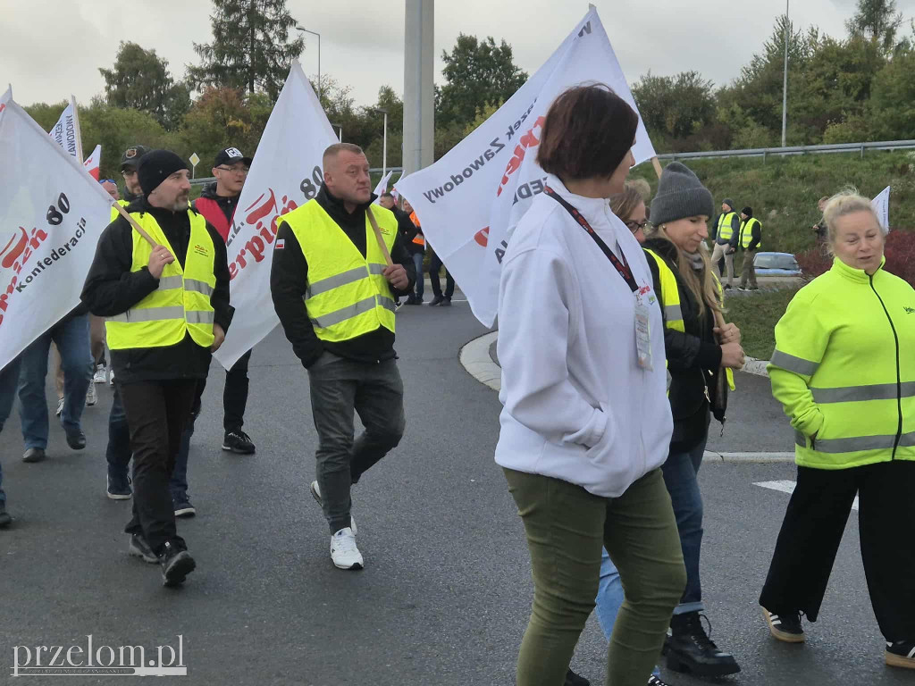 Protest związkowców Valeo w Chrzanowie