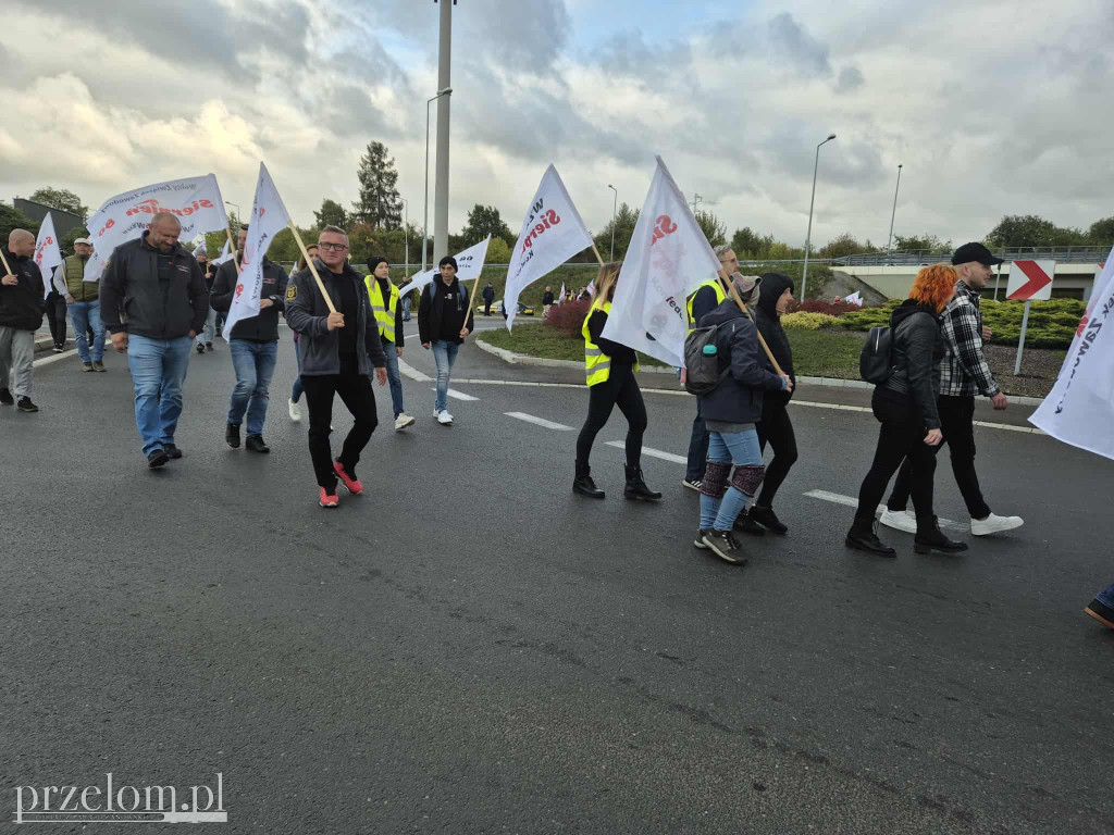 Protest związkowców Valeo w Chrzanowie