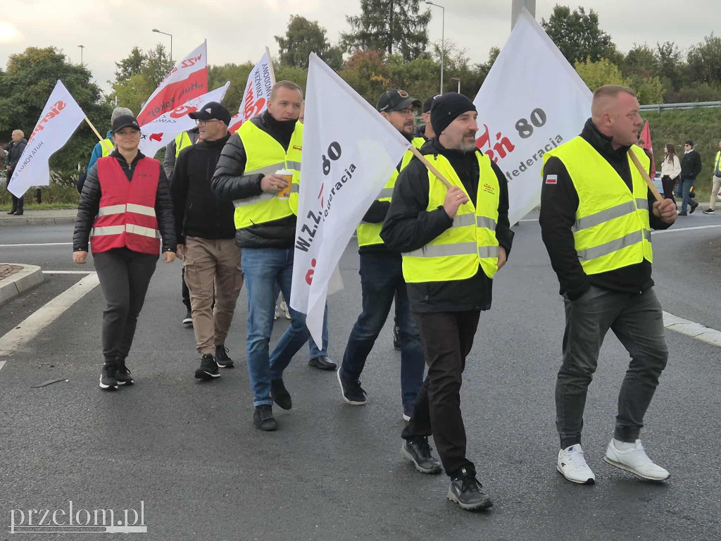 Protest związkowców Valeo w Chrzanowie