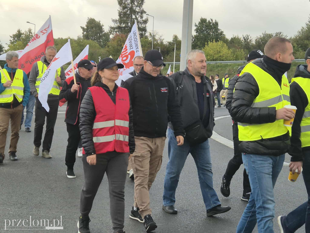 Protest związkowców Valeo w Chrzanowie